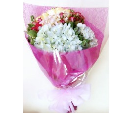 F80 2 PCS MIXED HYDRANGEAS BOUQUET WITH MIXED FLOWERS